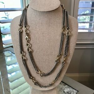 Banana Republic Long Silver and Gold Necklace